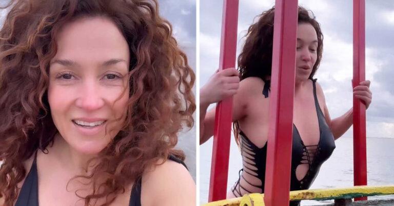 Katja Schuurman neemt plonsje in ijskoud water: “Respect, ik doe het je niet na!” (video)