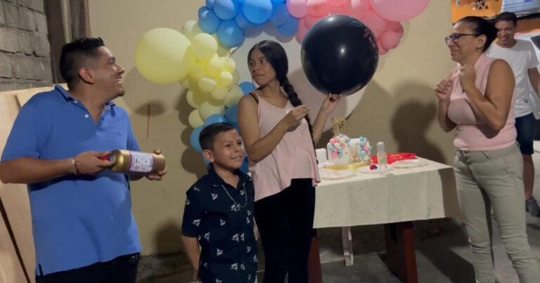 OH NEE! Papa verpest per ongeluk gender reveal van zijn tweede kindje (video)