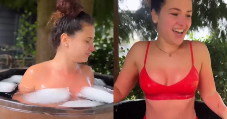 ‘Temptation’-Angela trotseert ijskoud water: “Stoer!” (video)