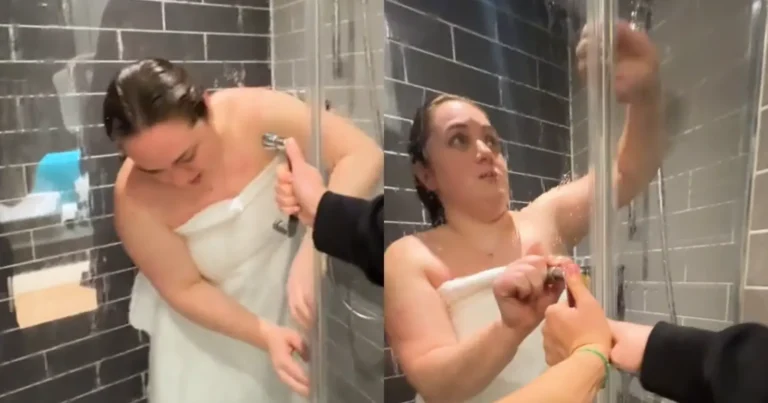GÊNANT: Dame zit vast in douchecabine van hotelkamer en moet gered worden! (fails)