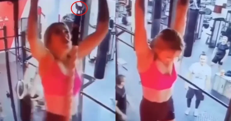 Dame waagt zich aan touwklimmen. Maar plots? HELP! (fails)