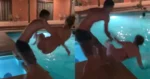 Man wil vrouw in zwembad gooien, maar dat gaat FOUT! (fails)