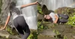 Dame wil poseren bij waterval, maar dat gaat METEEN fout! (fails)