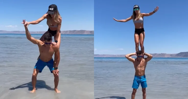 Lenige man en vrouw willen even tonen wat ze kunnen. Maar dan? AUCH! (fails)