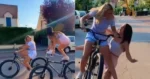 Dame waagt zich aan stunt op fiets, maar wat er daarna gebeurt? AUW! (fails)