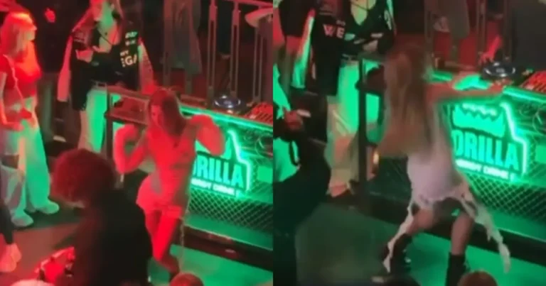 Uitbundige dame zorgt voor CHAOS: dj-tafel gaat tegen de grond! (fails)