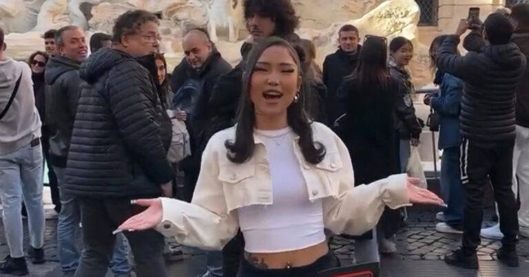 Influencer doet dansje voor Trevifontein, maar dat komt abrupt tot een einde (video)