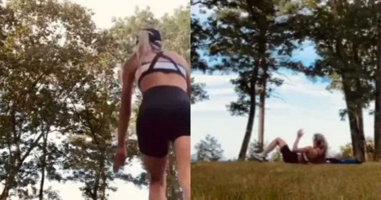 AUCH: Lenige dame toont even wat ze kan, maar dat gaat fout! (video)