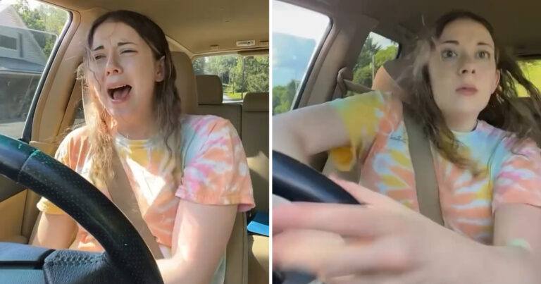 Studente zingt uit volle borst in auto, maar verliest dan controle over het stuur (video)