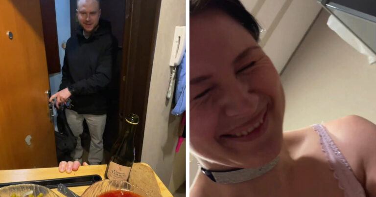 Vrouw verrast man met eten, maar dan gebeurt DIT! (video)