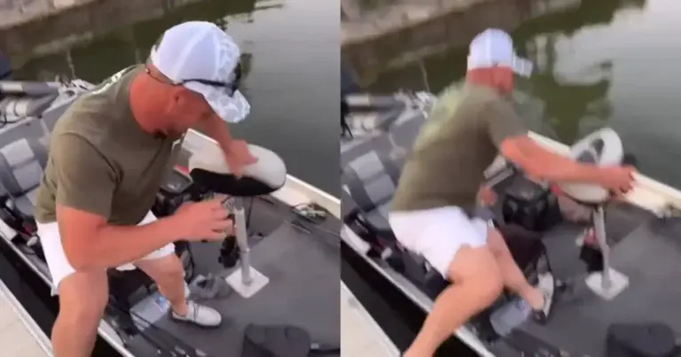 Dronken man wil op bootje stappen. Gevolg? KLETSNAT! (fails)