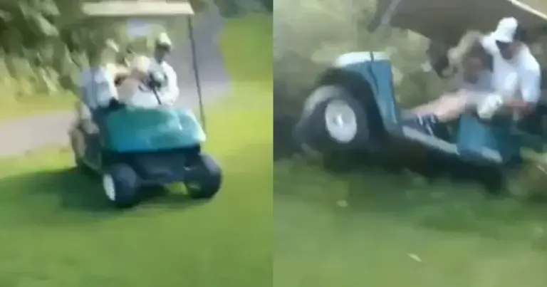 Ja, ook met een golfkarretje kan je STEVIG uit de bocht vliegen! (fails)