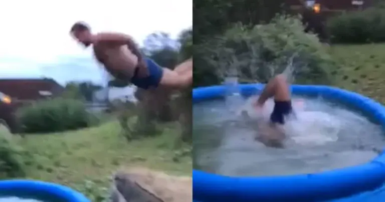 WOOPS: Duik in zwembadje verloopt pijnlijker dan gedacht! (fails)