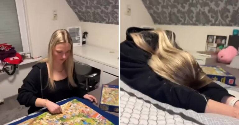 Vrouw legt laatste twee puzzelstukjes, maar dan doet vriendin DIT: “Ik zou huilen!” (video)