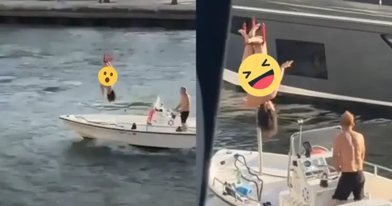 ‘Paaldanseres’ op bootje krijgt veel bekijks: “Waarom?!” (video)
