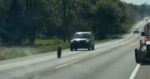 Losgekomen band knalt tegen auto. De schade? ENORM! (video)